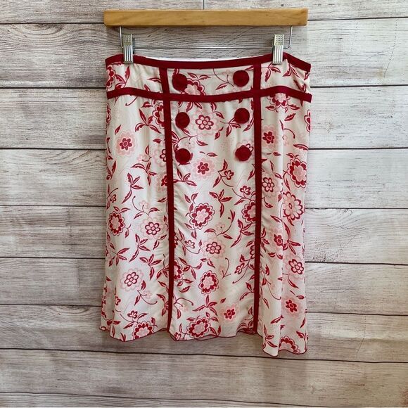 ANTHROPOLOGIE PARAMETER RED FLORAL SKIRT‎ - Picture 1 of 6
